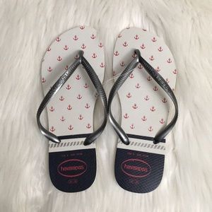 Havaianas Slim Nautical Flip Flops (USA 6)